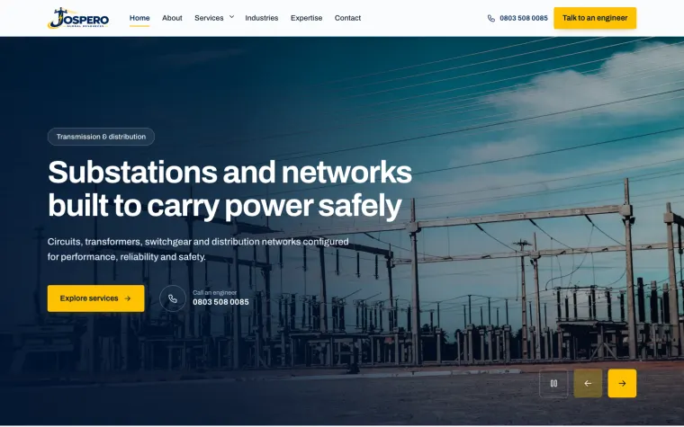 Jospero Global Resources website home page